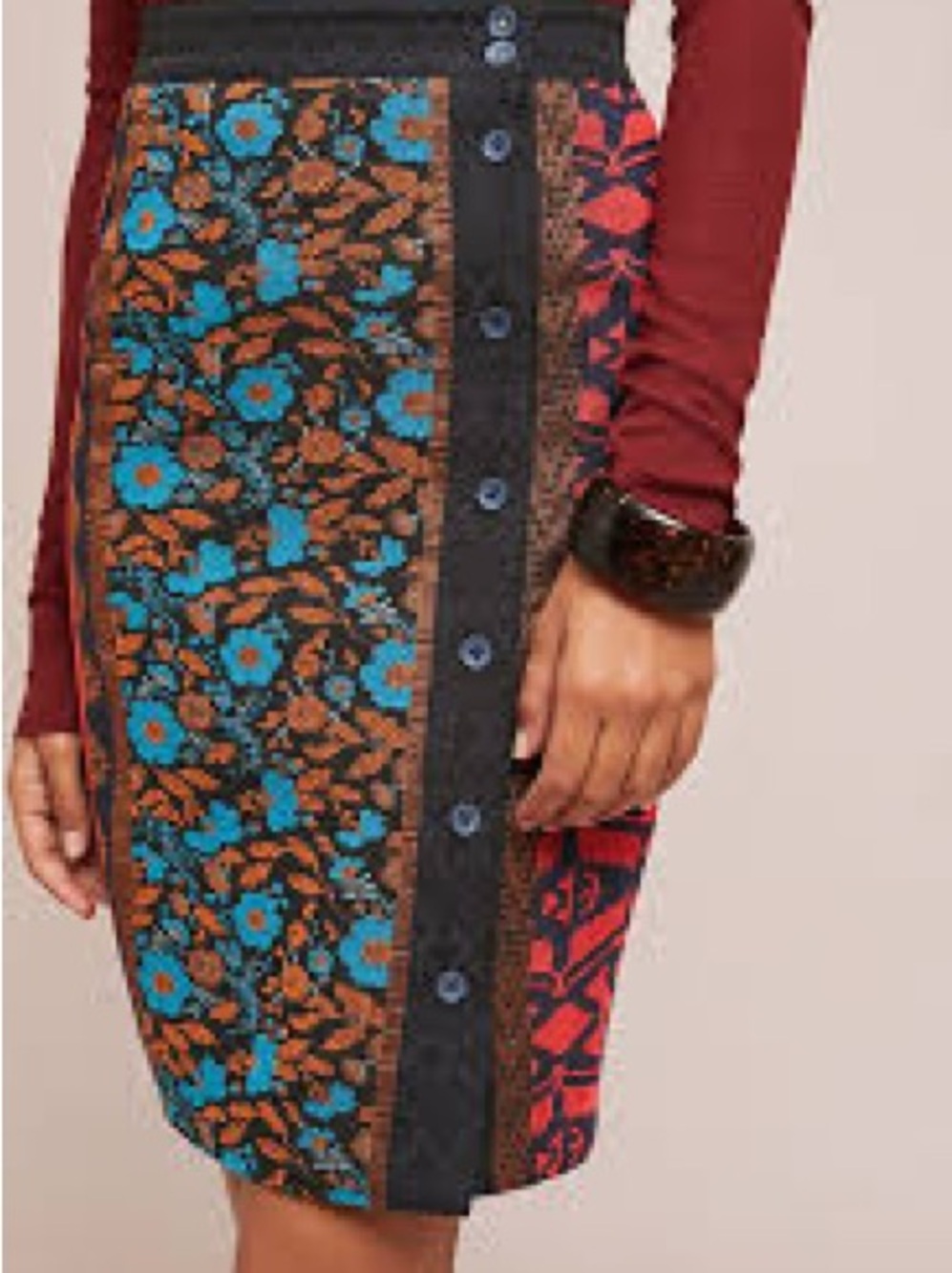 Jacquard Pencil Skirt by Dolan Left Coast from Anthropologie NWT
